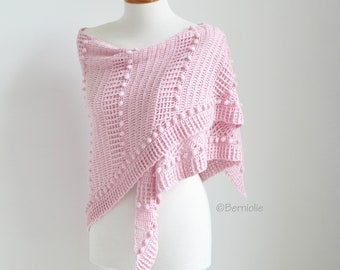 Crochet shawl pattern, BLISS, textured crochet wrap, scarf pattern, triangle shawl, textured crochet scarf, INSTANT DOWNLOAD,  pdf
