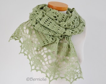 Crochet shawl pattern - ERETRIA, lace crochet scarf wrap, rectangle shawl, INSTANT DOWNLOAD, pdf