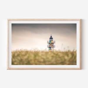 Colorful Lighthouse Wall Art - Coastal Photography Print for Modern Home Decor, Minimalist Coastal Art for Nature-Inspired Interiors