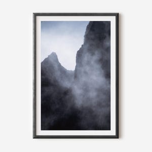 Misty Mountain Wall Art Print - Moody Landscape Photography for Elegant Modern Home Decor, Nature-Inspired Fine Art for Wall Decoration
