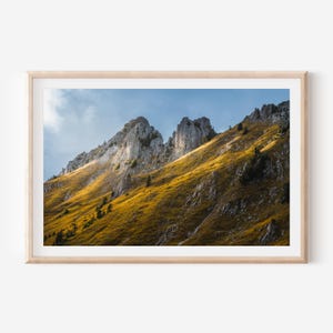 Golden Ridge Light Fine Art Print Moody Mountain Landscape Wall Decor Nature Photography for Home Office or Gallery Space