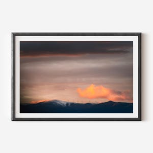 Vivid Sunset Landscape Print - Wind Turbines and Colorful Sky Wall Art for Modern Home Decor, Unique Nature Photography Print for Walls