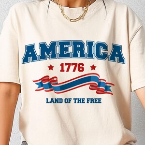 Red White and Blue, America Tee, USA shirt, Summer BBQ t-shirt,Comfort Colors® Women&#39;s 4th of July, Fourth of July Shirt T-Shirt, 1776 Tee