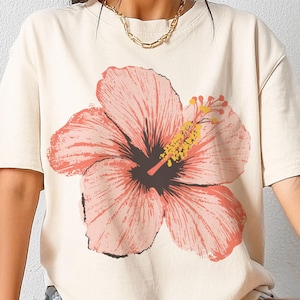 Hibiscus Flower SVG PNG, Summer Floral Shirt Design, Tropical Clipart, Digital Download, Sublimation Tshirt Print, Flower, Summer Png Svg