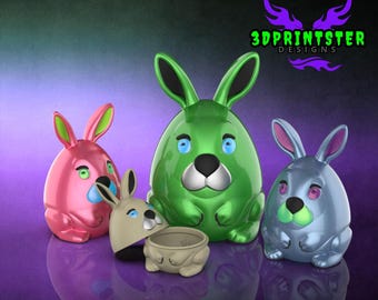 Easter Egg Bunny STL File: 3D Print Decoration (Digital Download)