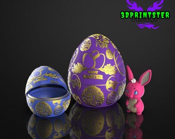 3D Printed Easter Egg & Bunny STL Files: DIY Decor (Digital Download)