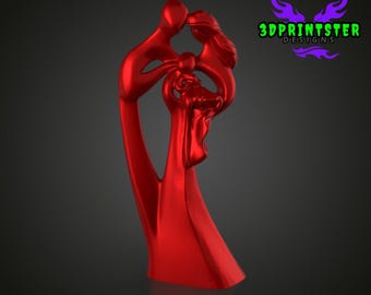 Sculptuur Moederdag STL-bestand: 3D-print woondecoratie (digitale download)