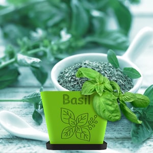 Basil Herb Pot Planter | Indoor Garden, Stylish Home Decor & Gift Idea for Plant Lovers, .STL file for 3d printing, 3D printer file.