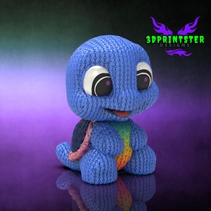 Knitted Cute Turtle Tortoise STL Digital File for 3D Printing | Animal Miniature Model | DIY Printable Sculpture Design | Gift