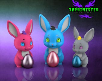 Easter Bunny BunBun McFluff STL: 3D Printable Decor (Digital Download)