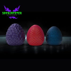 Dragon Egg STL Files: Fantasy Decor, 3D Printing (Set of 3)