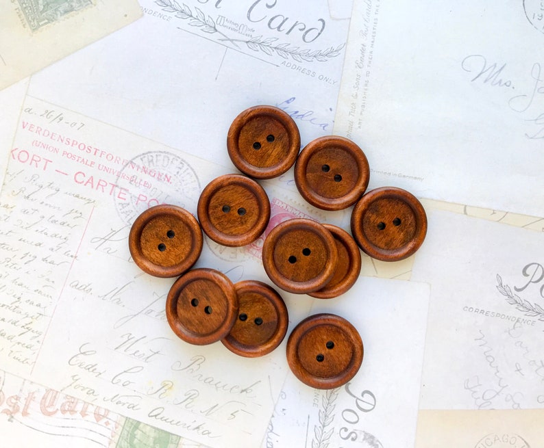 ONE INCH Round Dark Wooden Buttons - 25mm - Etsy