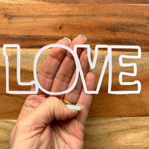 LOVE, Die Cut, Ausschneiden | Scrapbooking | Kartenherstellung | Handwerk | Physisches Produkt - Wählen Sie Ihre Größe und Farbe