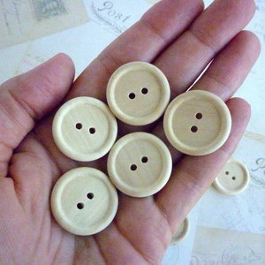One Inch Round Wood Buttons, 25mm - Etsy