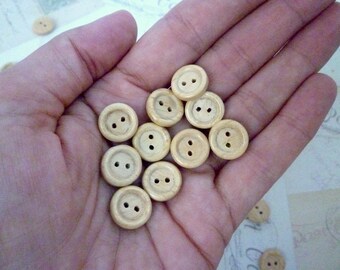 Wood Buttons SMALL 12mm - Pack of 10