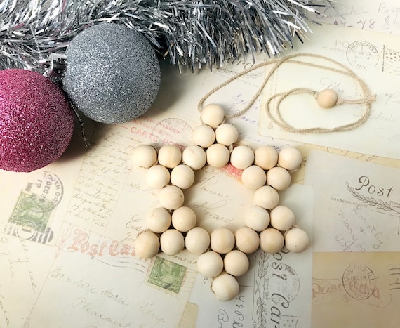 DIY Christmas Ornaments with Wood Beads  Diy christmas ornaments,  Christmas ornament crafts, Christmas crafts