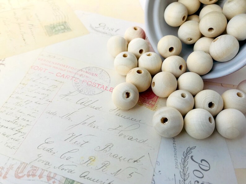 Natural 20mm WHOLESALE BULK Price Round Wooden Beads Pack of 100