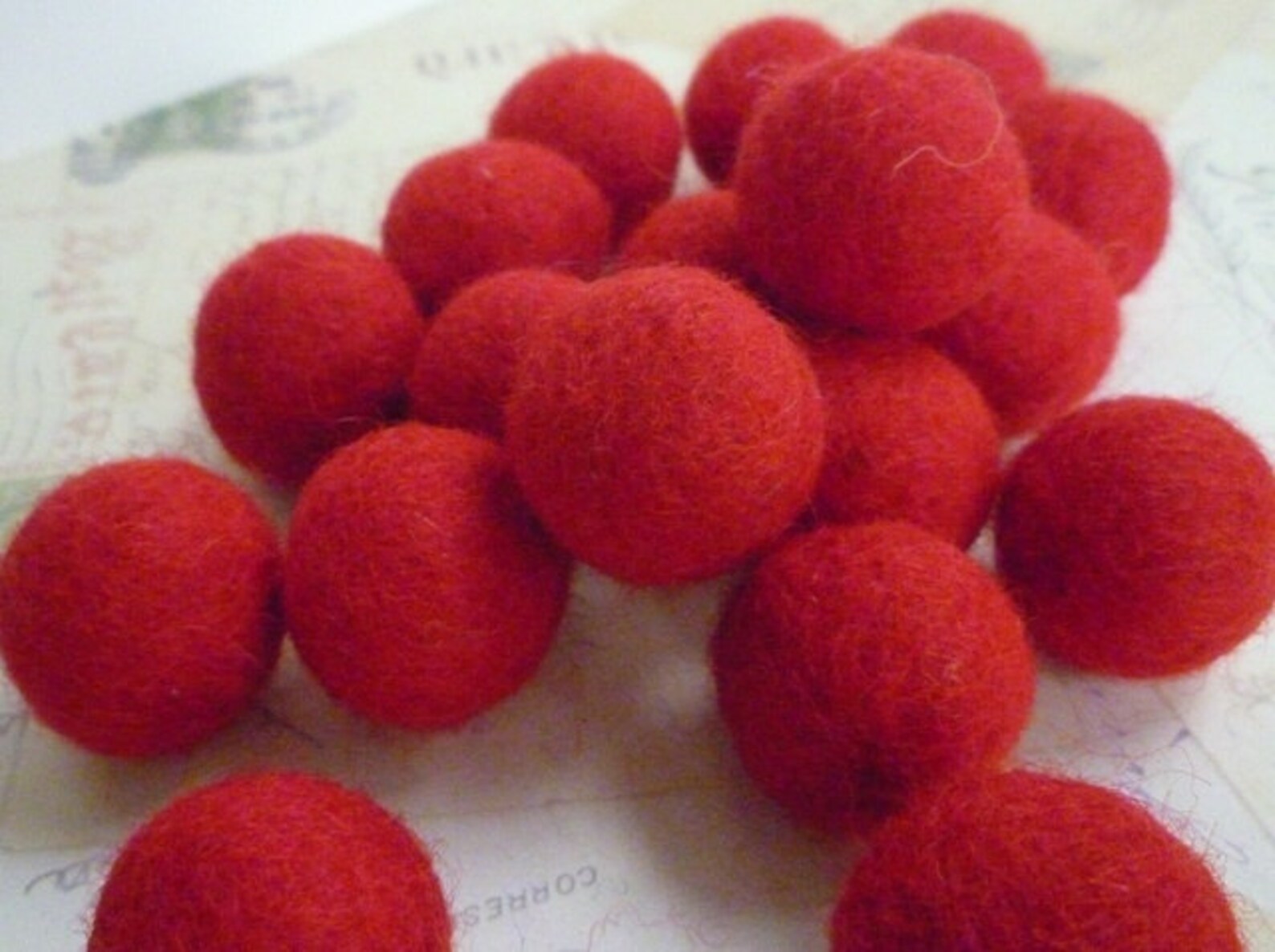Felt Balls X 20 Red 2cm Etsy