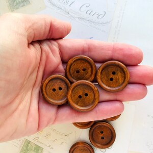 ONE INCH Round Dark Wooden Buttons - 25mm - Etsy