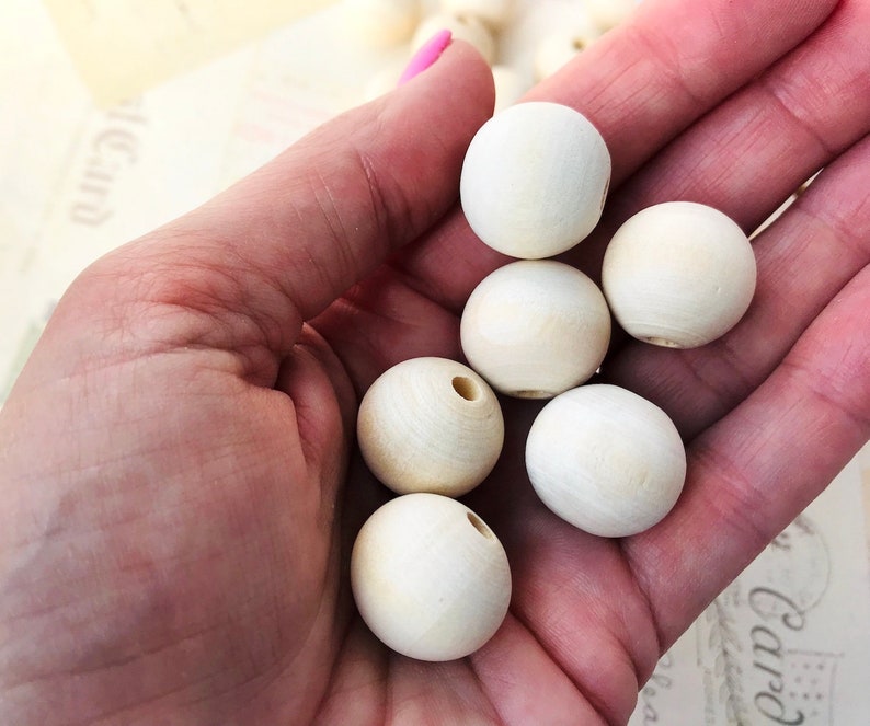 Natural 20mm WHOLESALE BULK Price Round Wooden Beads Pack of 100