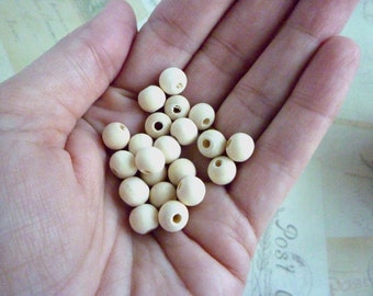 Round Wooden Beads - Natural - 8mm - Pack of 50