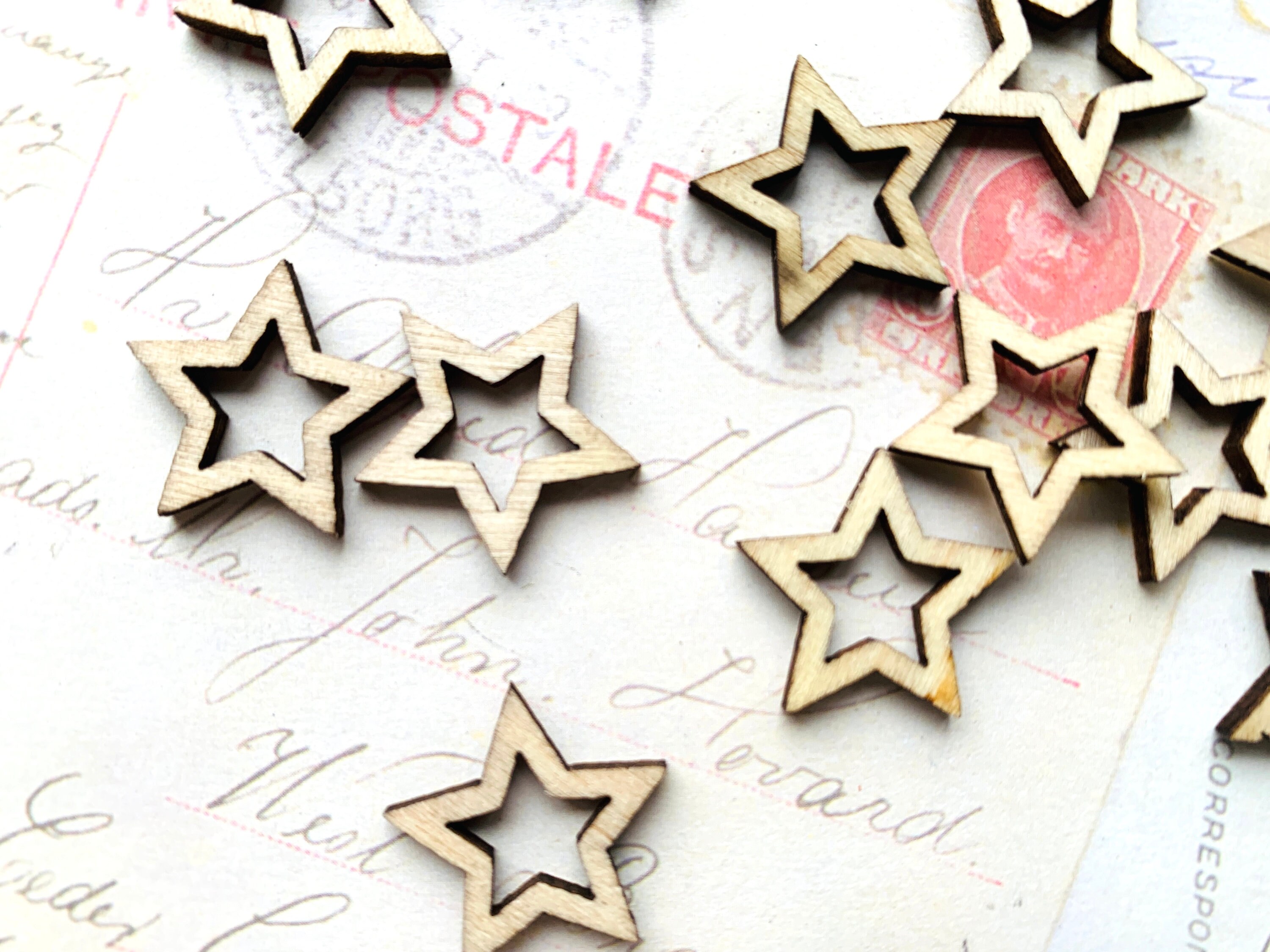 Wooden Star Cutouts Cute Stars 20mm Pack of 10 Etsy Australia