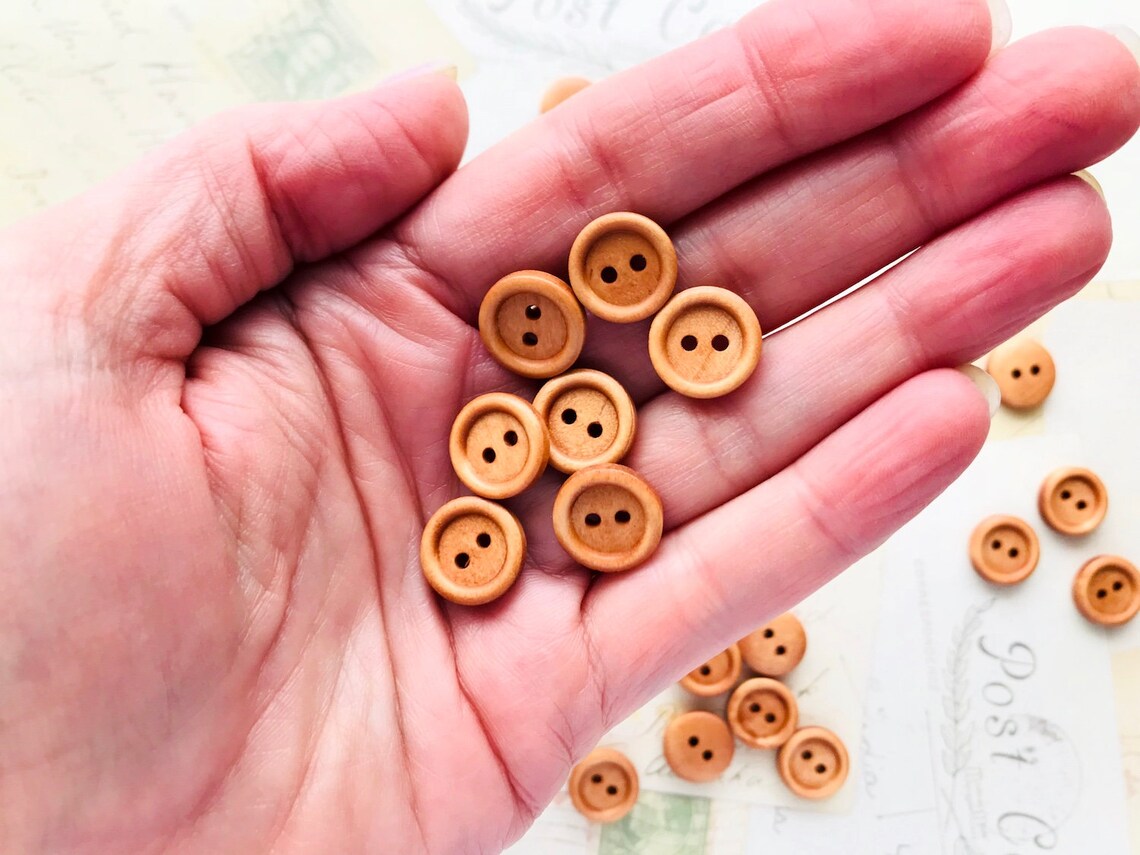 Light Brown Caramel Coloured Round Wooden Buttons 13mm Etsy Australia