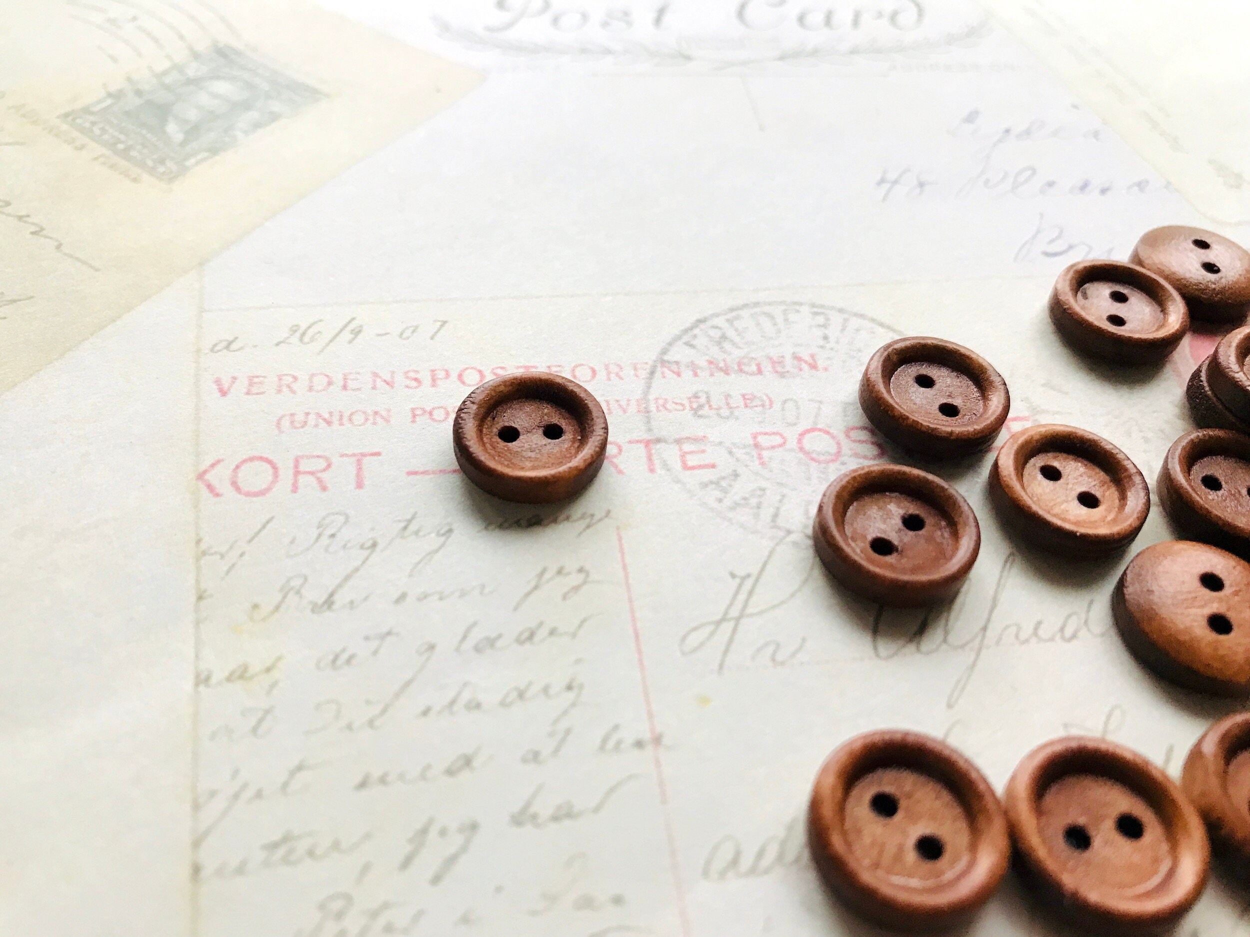 12mm Wooden Buttons, Saddle Brown Buttons, Espresso Brown Buttons, Small  Wooden Buttons, Dark Brown Buttons 