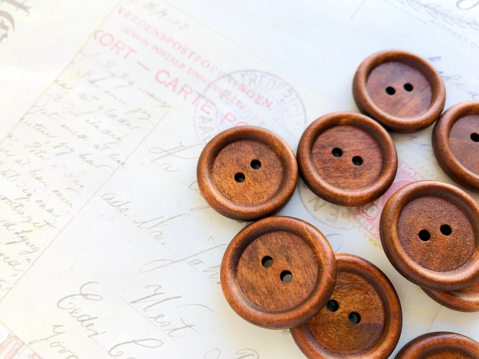 ONE INCH Round Dark Wooden Buttons - 25mm - Etsy