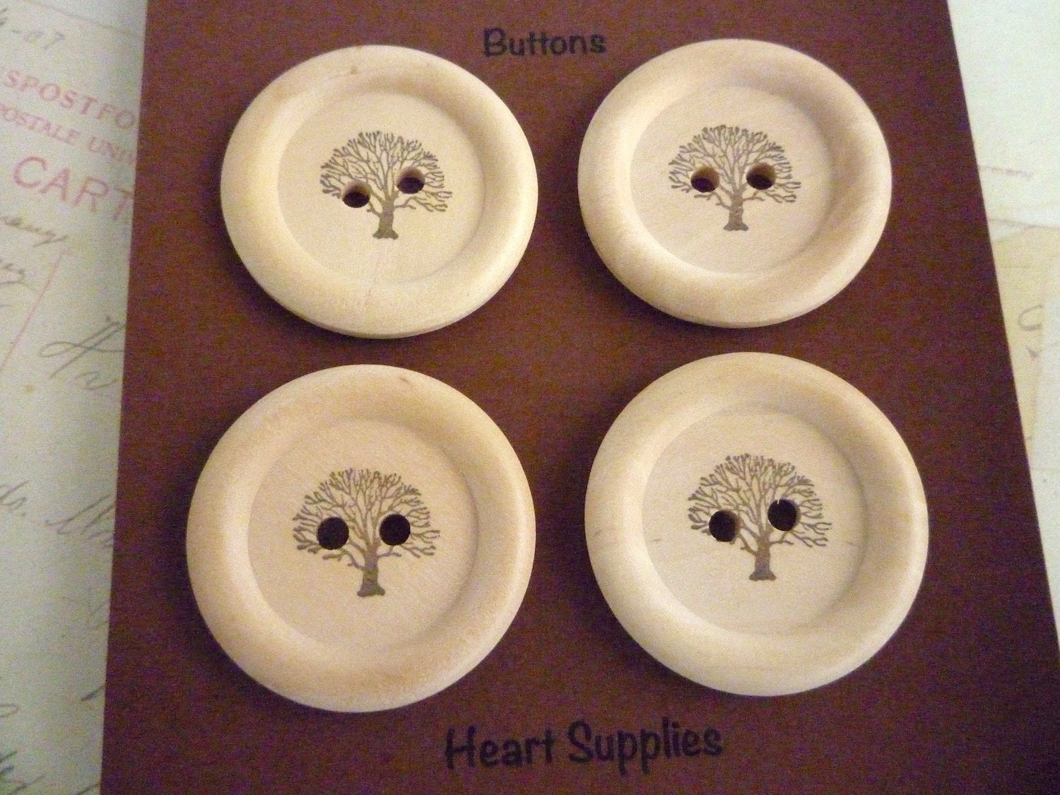 Wooden Buttons Stamped Tree of Life Collection 35mm - Etsy