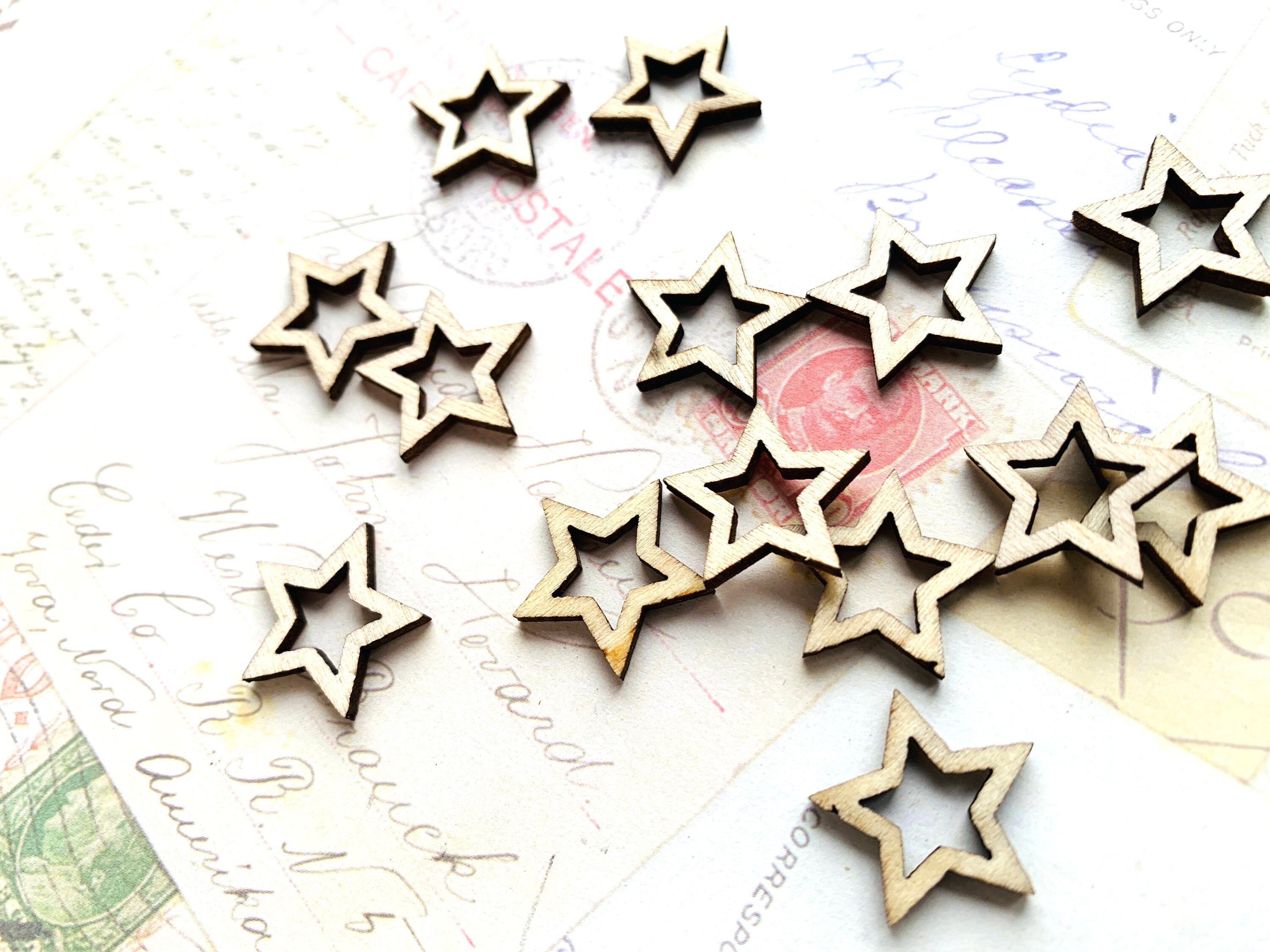 Wooden Star Cutouts Cute Stars 20mm Pack of 10 Etsy Australia