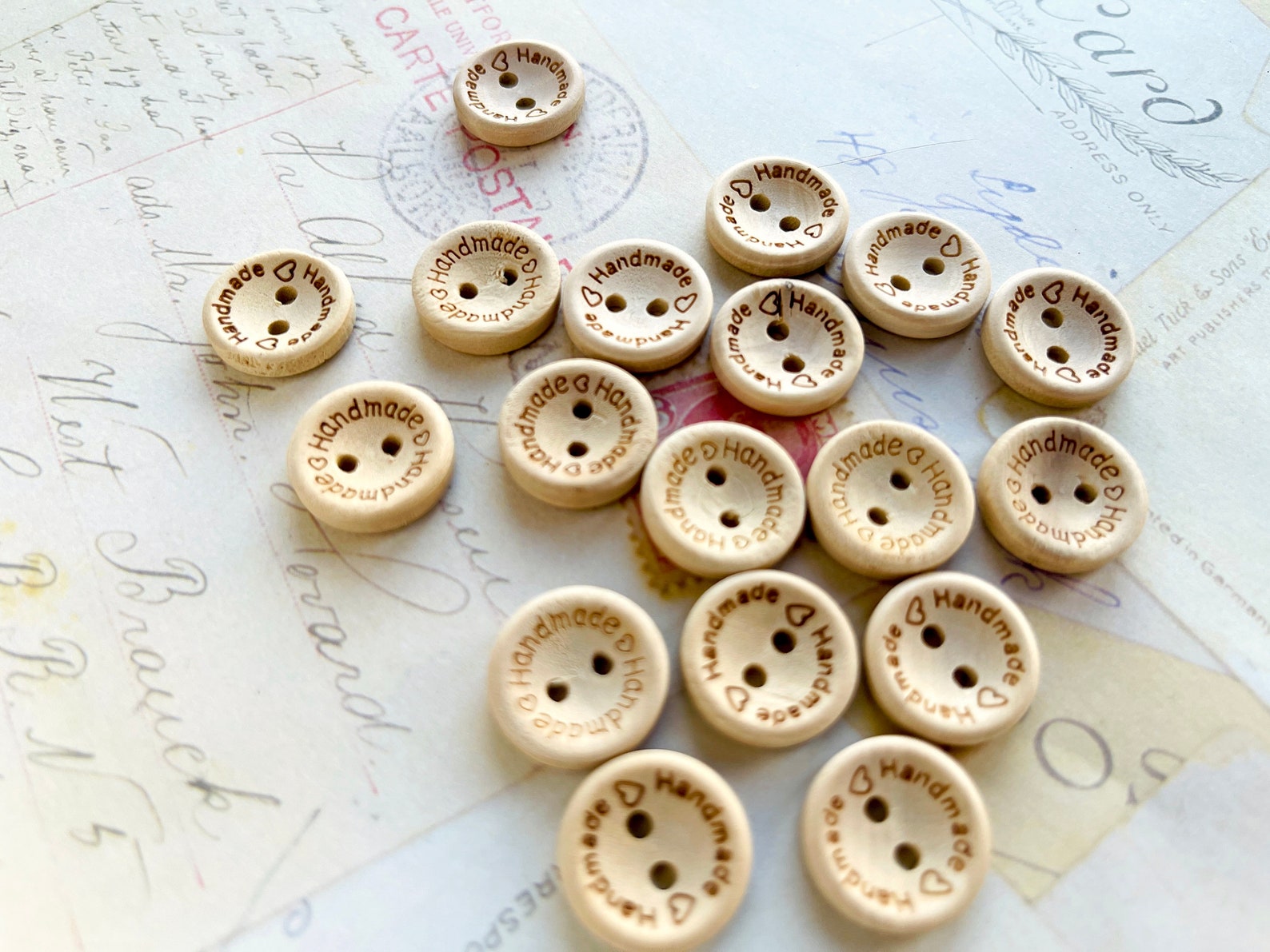 Half Inch Button Wooden Buttons, Half Inch (15mm) - 'handmade' - Light Wood, Round ...
