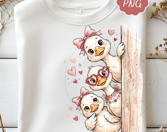 Funny Valentine Goose Png, Silly Goose Png, Cute Goose Png, Valentine's Day Png shirt design, Love XOXO Png, Valentine Heart Png, Trendy png