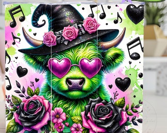 Wicked Witch Cow 20 oz Tumbler Wrap, Broadway Theatre Lover Design (Digital Download)