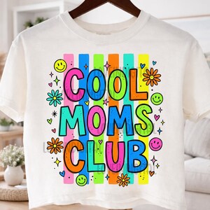 Cool Moms Club PNG, Mama PNG, Mom Life PNG, Spring Png, Whimsy Png, Girly Png, Dainty Png, Stripes Png, Neon mama png, Doodle Style png