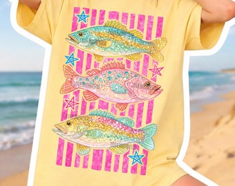 Preppy Fish Png, Summer Vibes, Trendy Summer png, Colorful Fish Graphic, Summer Beach Fishing Design, Colorful Summer Beach Fish Png