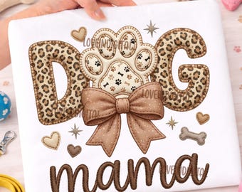 Patchwork Dog Mama Png, Leopard Dog Mama Png, Dalmatian Paw Png, Coquette Bow Png, Preppy Sublimation, Puppy Mama Png, Digital Download