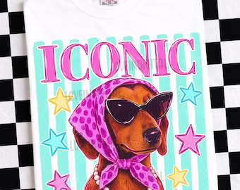 Everyday Summer Iconic Dog PNG Digital Design Girly Trendy Women Pink Preppy Prep Print Beach Bay Watercolor Trending Stripes