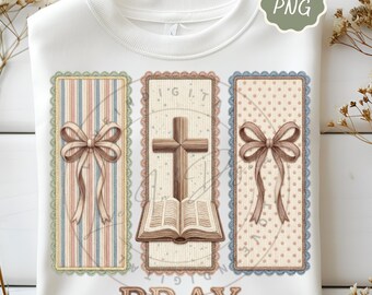 Latch Hook Vintage Thrifted Christian Cross Png, Grandma Core Shirt Design, Coquette CottageCore Frame Bible Sublimation, Christian Clipart
