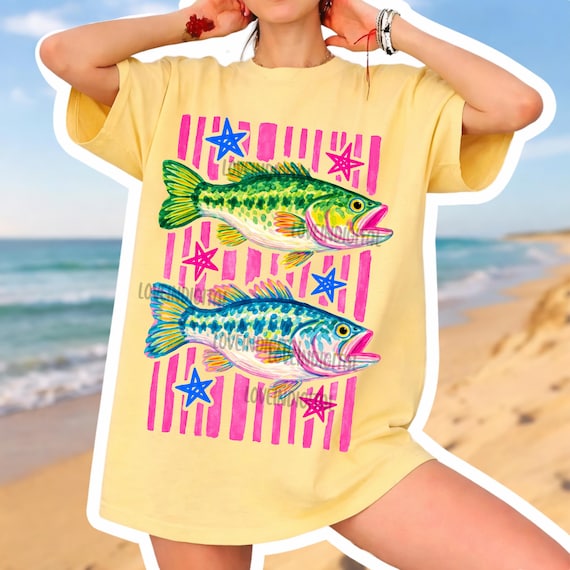 Preppy Fish Png, Summer Vibes, Trendy Summer png, Colorful Fish Graphic, Summer Beach Fishing Design, Colorful Summer Beach Fish Png