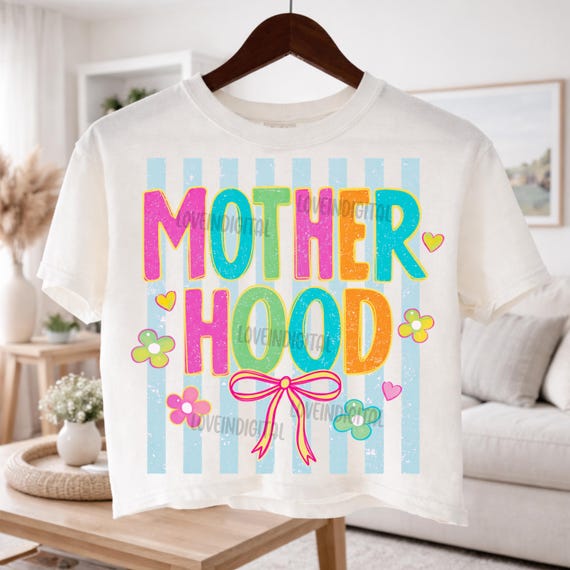 Striped Coquette Motherhood PNG, Motherhood PNG, Trendy Mom Design, Floral Mama PNG, Cool Mom Club, Digital Download, Mama Shirt Sublimation