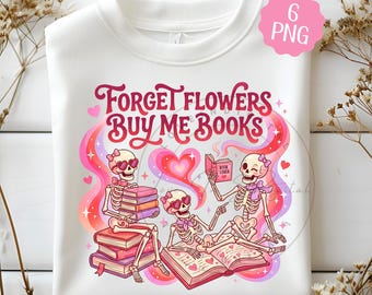 Png divertido de San Valentín, PNG de amante de los libros, Diseño de calcomanía con cita de libros, Png de San Valentín de libros, Png de camiseta de amigos de San Valentín, Png de esqueleto retro