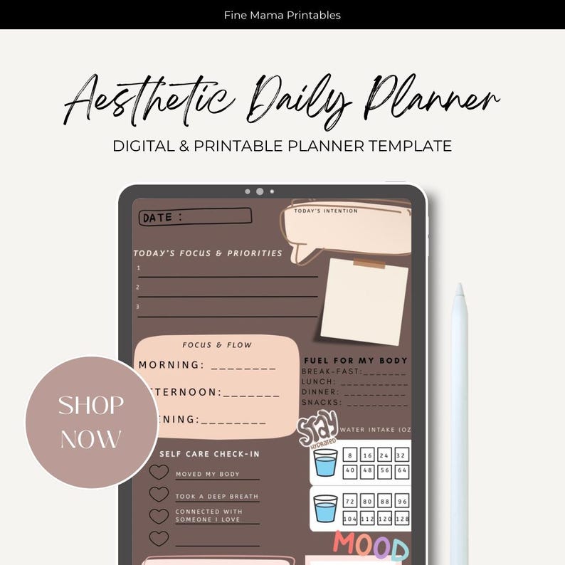 Daily Reset Planner – Printable &amp; Fillable PDF | Minimalist Daily ...