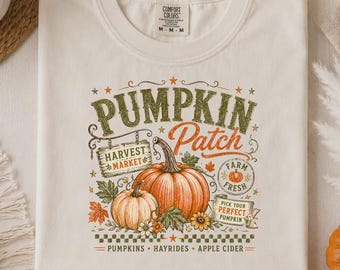 Pumpkin Patch Harvest Market, Autumn Comfort Colors Tee, Cozy Season Sweatshirt, Thanksgiving Pumpkin Patch Shirt
