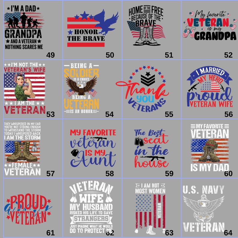 70+ Veterans Day Bundle DTF, Bundle, Military Appreciation Ready to ...