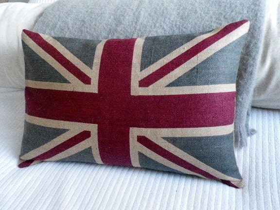 Fait à La Main Nouvelle Housse de Coussin Rustique Union Jack Flag