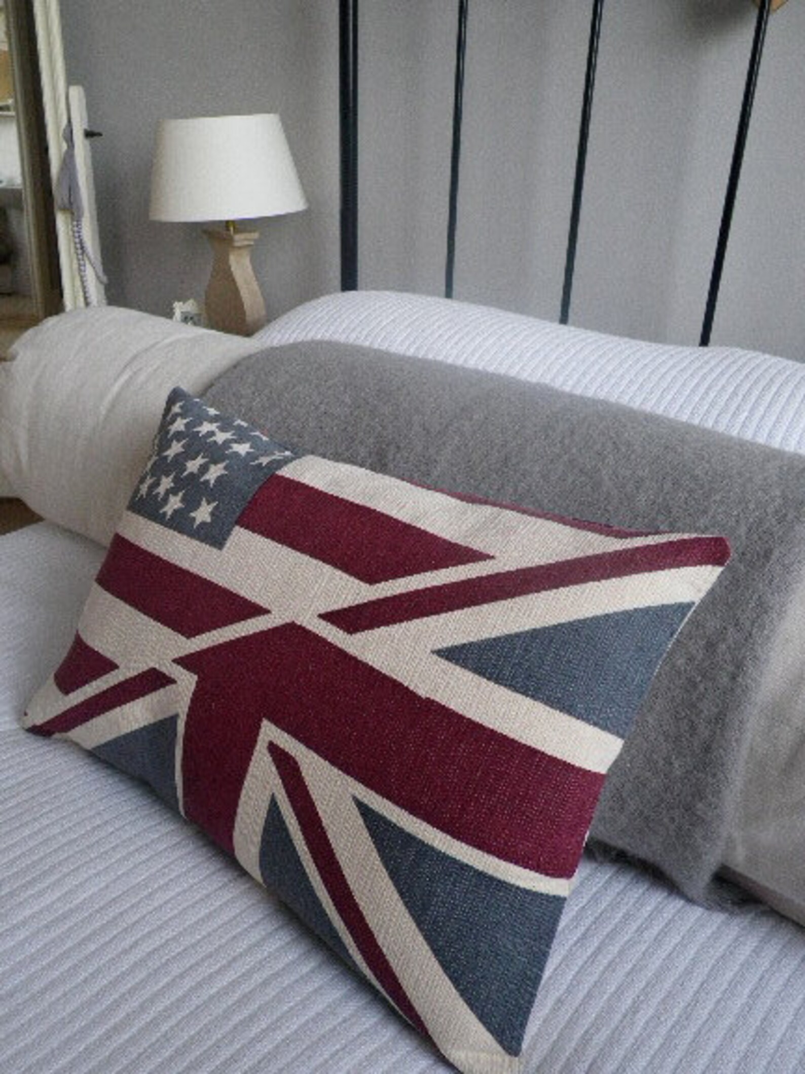 New Hand Printed Hybrid Linen Cotton Union Jack/stars and Etsy