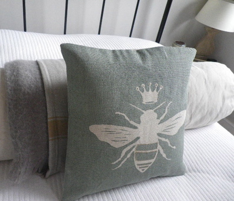 Hand Printed Queen Bee Cushion Cover - Etsy