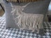 hand made and appliqued shaggy highland cow cushion cover 