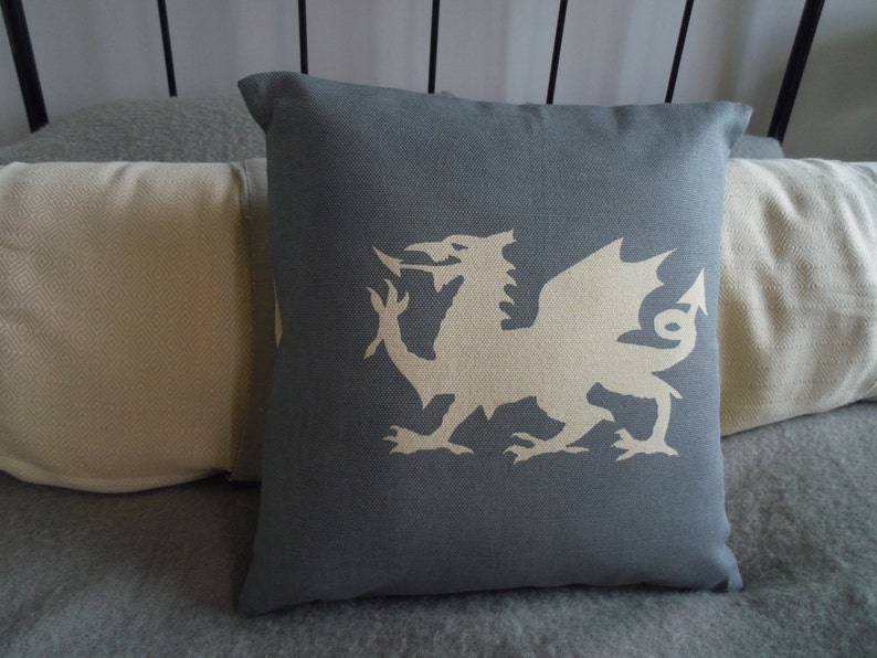 Hand Printed Dragon Cushion Cover Etsy